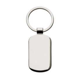 Keytag Rectangle sleutelhanger - metaal - 5.6 cm - zwarte inlay