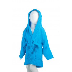 Kinderbadjas met muts-Turquoise
