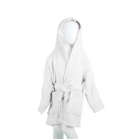 Kinderbadjas met muts-Wit