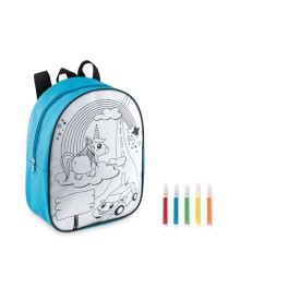 Backsketchy kinderrugtas - polyester - 600D - inkleurbaar - inclusief 5 stiften