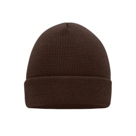 Klasiek gebreide beanie - tweelaags - 100% acryl-Chocolade