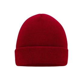 Klasiek gebreide beanie - tweelaags - 100% acryl-Diep rood