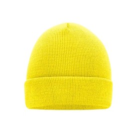 Klasiek gebreide beanie - tweelaags - 100% acryl-Geel