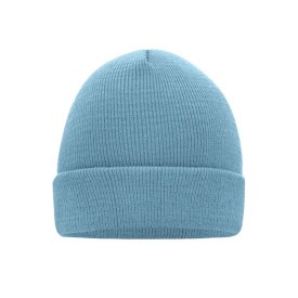 Klasiek gebreide beanie - tweelaags - 100% acryl-Lichtblauw