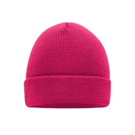 Klasiek gebreide beanie - tweelaags - 100% acryl-Magenta