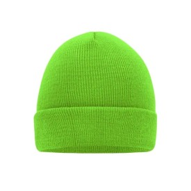 Klasiek gebreide beanie - tweelaags - 100% acryl-Neon groen
