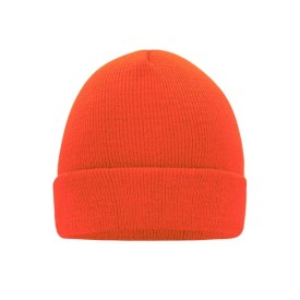 Klasiek gebreide beanie - tweelaags - 100% acryl-Neon oranje