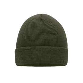Klasiek gebreide beanie - tweelaags - 100% acryl-Olive green