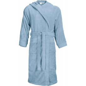 Klassieke badjas met capuchon-Light blue