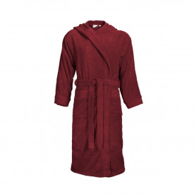 Klassieke badjas met muts-Burgundy