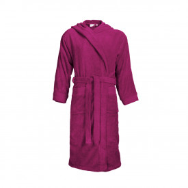 Klassieke badjas met muts-Magenta/magenta