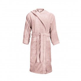 Klassieke badjas met muts-Salmon pink