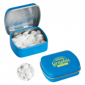 Klein blik met ca. 10 gr. extra strong suikervrije `triangle` mints-Lichtblauw