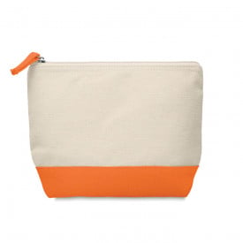Kleuren 2-Kleurige katoenen toilettas-Oranje