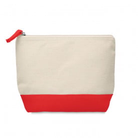 Kleuren 2-Kleurige katoenen toilettas-Rood