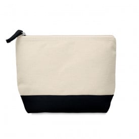 Kleuren 2-Kleurige katoenen toilettas-Zwart