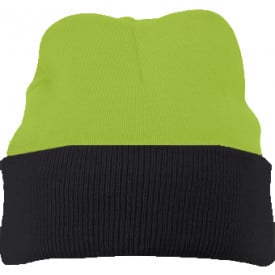 Knitted Cap-Lime/zwart