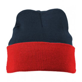 Knitted Cap-Navy/rood
