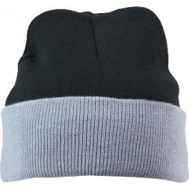 Knitted Cap-Zwart/grijs