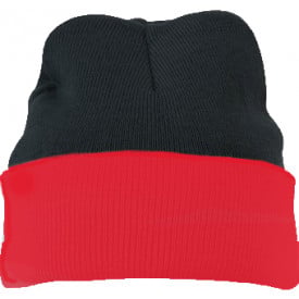 Knitted Cap-Zwart/rood