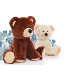 Gerecyclede knuffelbeer - gerecycled polyester - 2 formaten - eigen kleur shirt