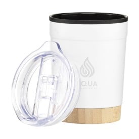 Kobe Bamboo thermosbeker 350 ml - gerecycled RVS - dubbelwandig - push-on deksel - afsluitbaar