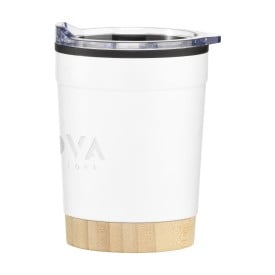 Kobe Bamboo thermosbeker 350 ml - gerecycled RVS - dubbelwandig - push-on deksel - afsluitbaar