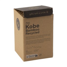 Kobe Bamboo thermosbeker 350 ml - gerecycled RVS - dubbelwandig - push-on deksel - afsluitbaar