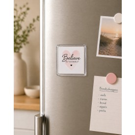 Koelkastmagneet - 57 x 57 mm - harde kunststof - luxe uitvoering
