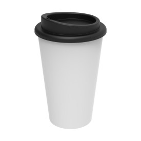 Koffiebeker to-go 350ml - kunststof - dubbelwandig - schroefdeksel met drinkopening
