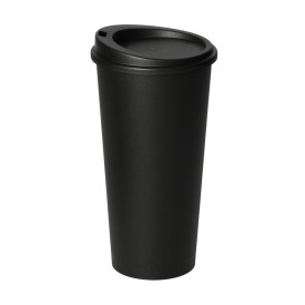 Koffiebeker met deksel 0,4 ltr.-Zwart
