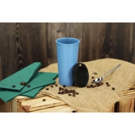 Koffiebeker met deksel 400ml - plastic - herbruikbaar