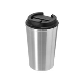 Koffiebeker vicuit 350ml - RVS - dubbelwandig - matte kleur - afsluitbaar-Zilver
