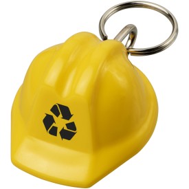 Kolt gerecyclede sleutelhanger in de vorm van een harde hoed-Geel