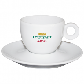 Elegant koffiekop en schotel - 150ml - porselein - wit