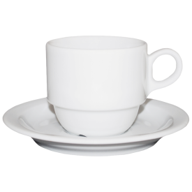 Koffiekop en schotel - 160ml - porselein - wit
