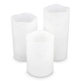 Koselys 3-delige set LED-waxkaarsen (op batterijen)-Ivoor
