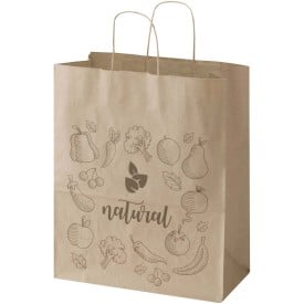 Kraft papieren tas 80–90 g/m² met gedraaide handvatten – 32 x 17 x 39 cm