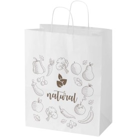 Kraft papieren tas 80–90 g/m² met gedraaide handvatten – 32 x 17 x 39 cm-Wit