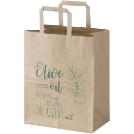 Kraft papieren tas 80 g/m² met platte handvatten – 25 x 15 x 32 cm