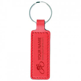 Kunstlederen sleutelhanger smal-Rood