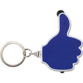 Kunststof sleutelhanger handje met stylus en lampje-Blauw