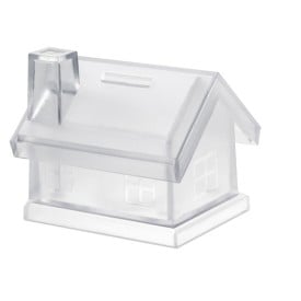 Huisvormige spaarpot - kunststof - 10x8.5x9cm