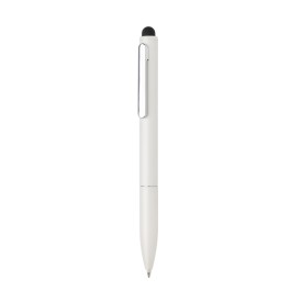 Kymi RCS-gecertificeerde gerecycled aluminium pen met stylus-Wit