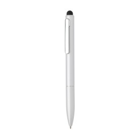 Kymi RCS-gecertificeerde gerecycled aluminium pen met stylus-Zilver