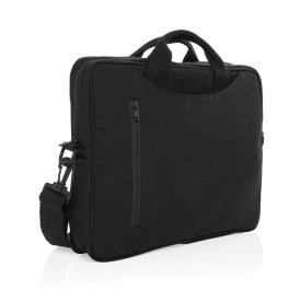 Laluka AWARE™ gerecyclede katoenen 15,4 inch laptoptas-Zwart
