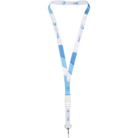 Lanyard met 2 zijden sublimatie voorzien van haak en buckle-Wit, wit