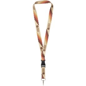 Lanyard met 2 zijden sublimatie voorzien van haak en buckle-Wit
