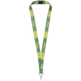 Lanyard met 2 zijden sublimatie voorzien van haak en veiligheidssluiting-Wit