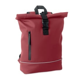 Laptop 15" rolltop PU rugzak-Bordeauxrood